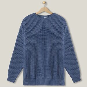 BNWT The simple folk cornflower blue knit chunky cotton sweater in size M